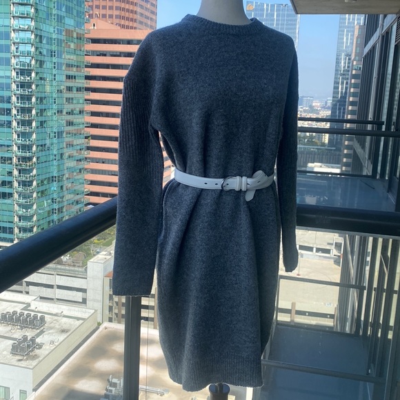Acne Studios Oversized Gray Lambswool Sweater Dress - Size Small - Picture 9 of 17